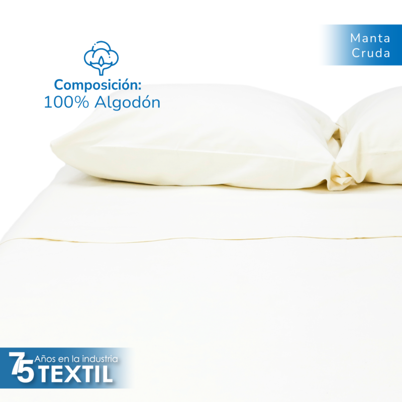 Juego Sábanas Manta Crudo King Size Colchón Normal 25 cm