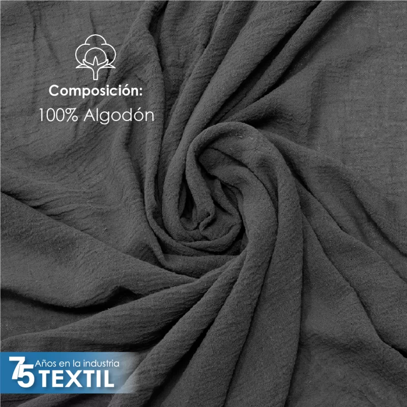 Gasa Teñida 1.90 M ancho Gris Oxford