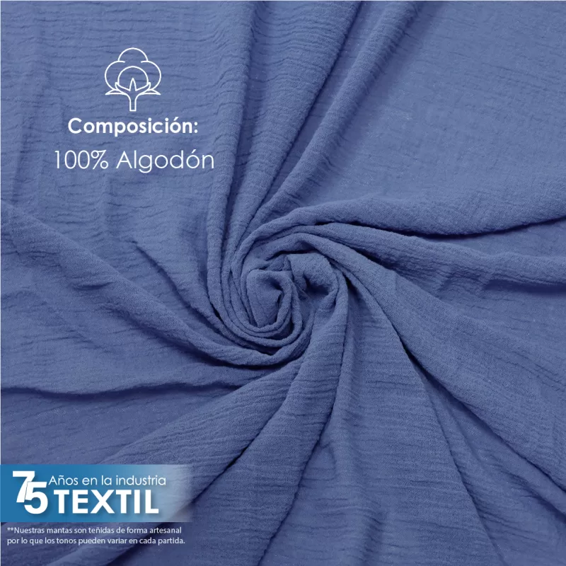 Gasa Teñida 1.90 M ancho Azul Plumbago