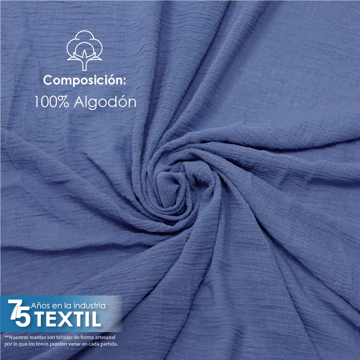Gasa Teñida 1.90 M ancho Azul Plumbago: imagen 6