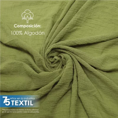 Gasa Teñida 1.90 M ancho Verde Infusión: imagen 6