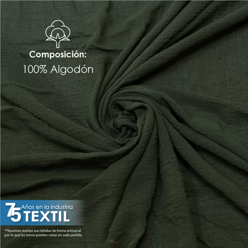 Gasa Teñida 1.90 M ancho Verde Militar