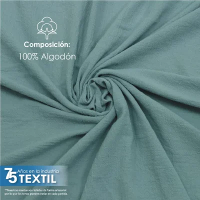 Manta Artesanal 1.90 M ancho Azul Cemento: imagen 5