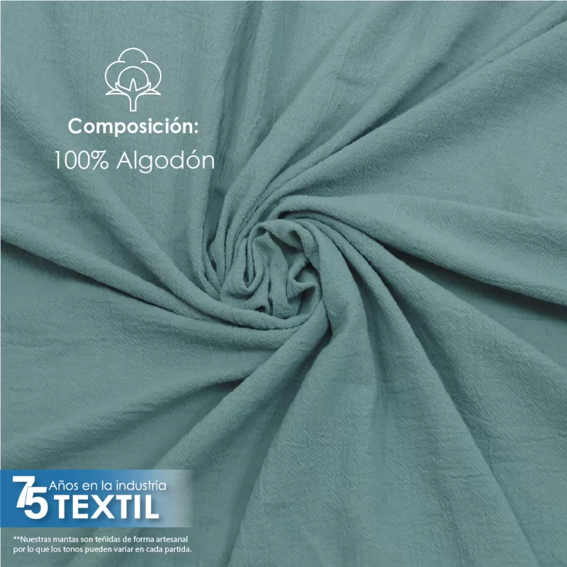 Manta Artesanal 1.90 M ancho Azul Cemento