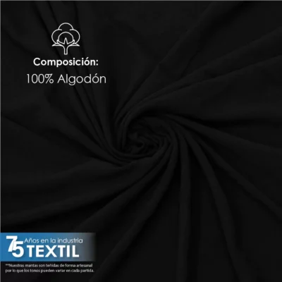 Manta Artesanal 1.90 M ancho Negro: imagen 5