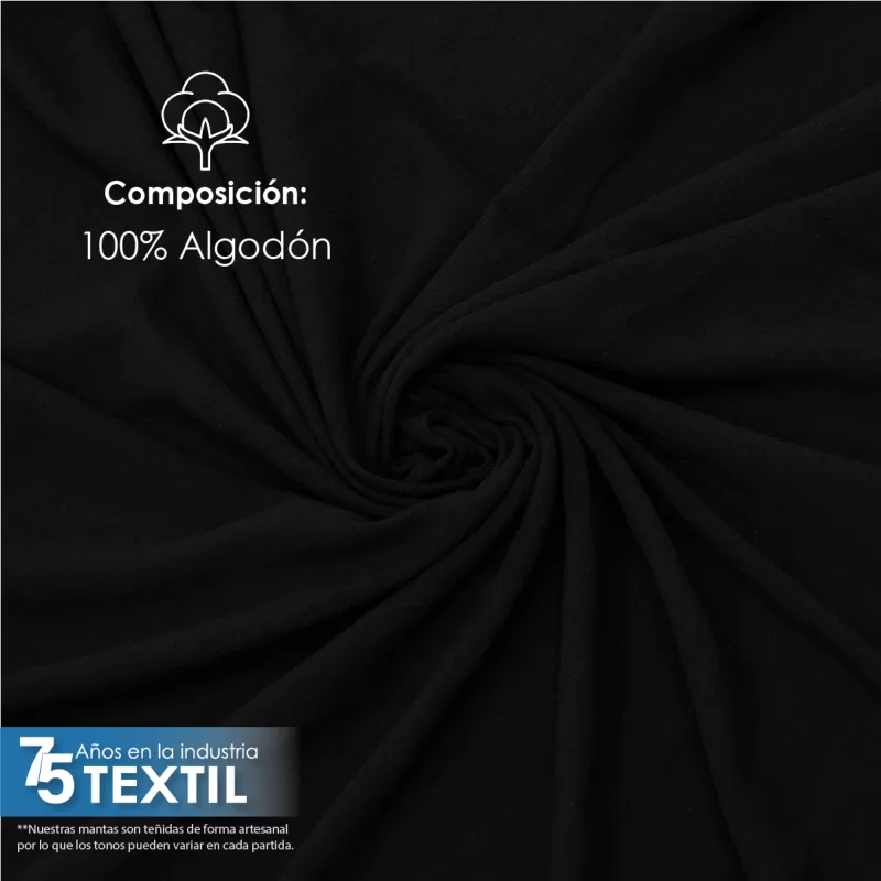 Manta Artesanal 1.90 M ancho Negro