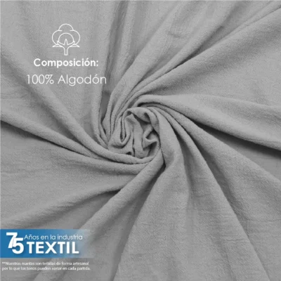 Manta Artesanal 1.90 M ancho Gris Plata: imagen 5