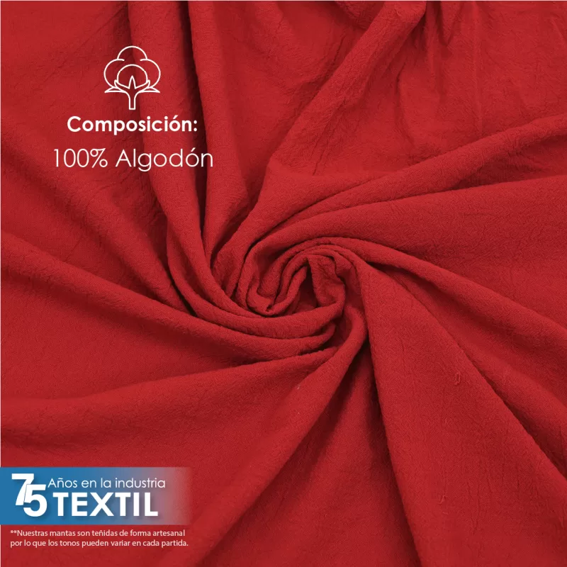 Manta Artesanal 1.90 M ancho Rojo