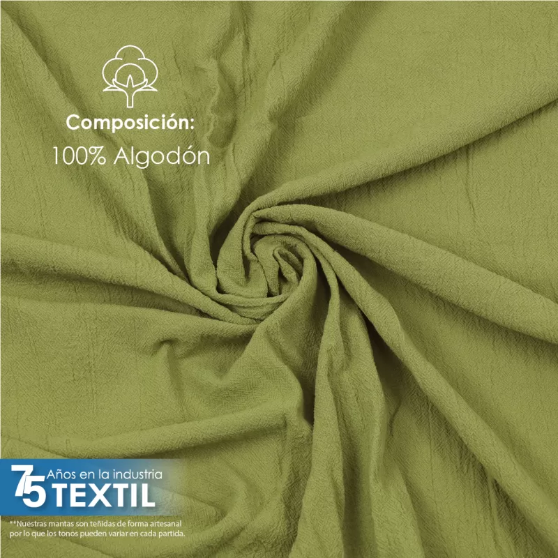 Manta Artesanal 1.90 M ancho Verde Infusión