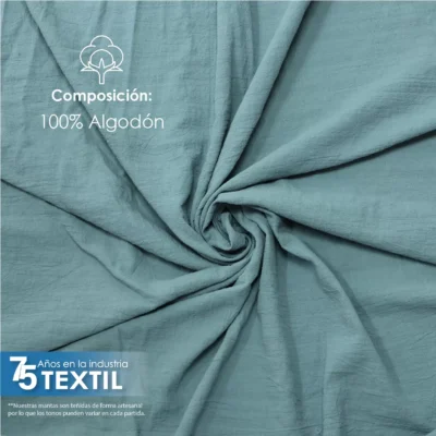 Manta Lino 1.70 M ancho Azul Cemento: imagen 5
