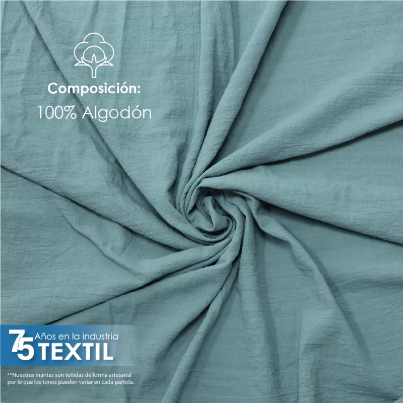 Manta Lino 1.70 M ancho Azul Cemento
