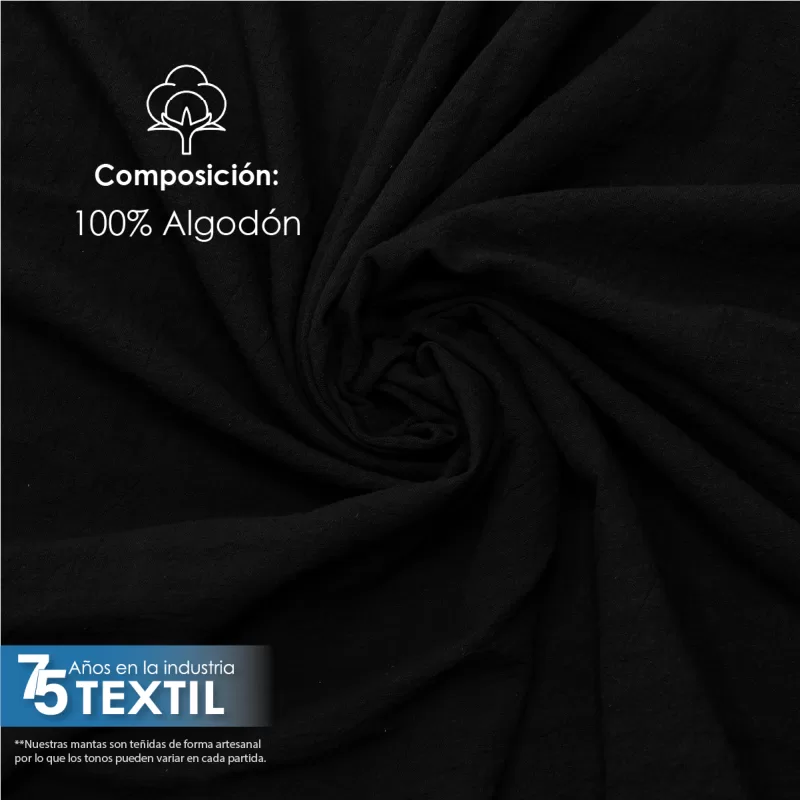 Manta Lino 1.70 M ancho Negro