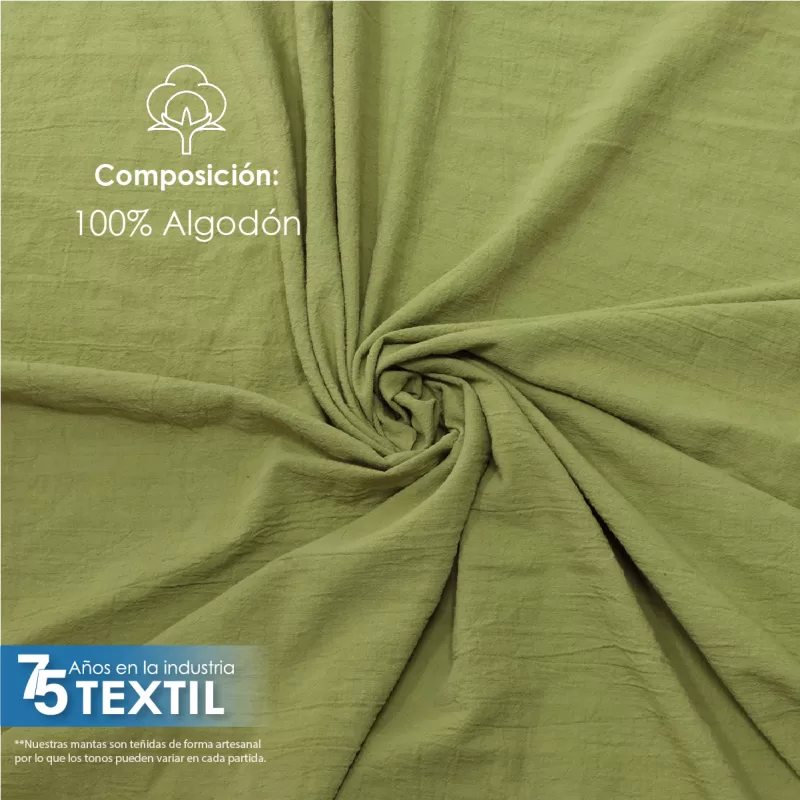 Manta Lino 1.70 M ancho Verde Infusión