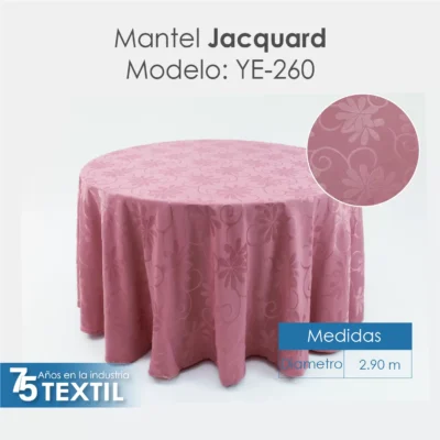 Mantel Yackard Redondo YE-260 PALO DE ROSA: imagen 2