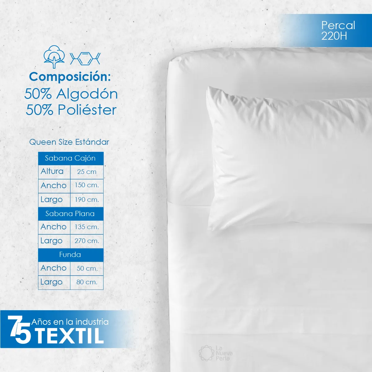 Juego de Sábanas 220H Queen Size Colchón Normal 25 cm: imagen 2