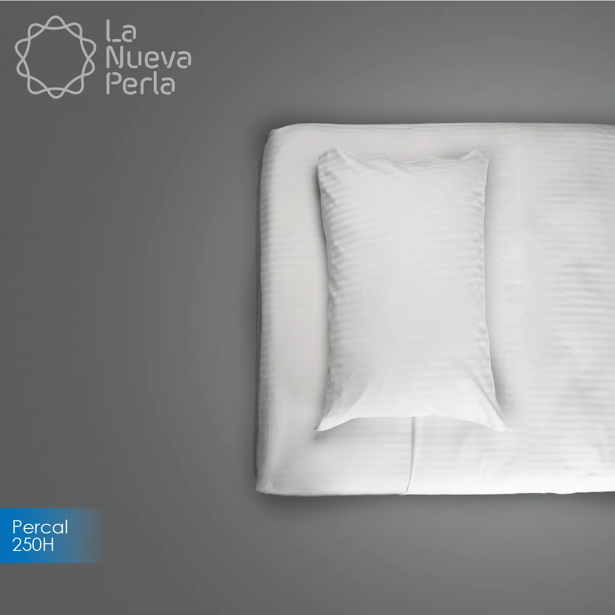 Sábana King Size Altura Especial Satín Rayas 250 hilos – 3.00 X 2.70 m Blanco (50% Poliéster, 50% Algodón): imagen 1