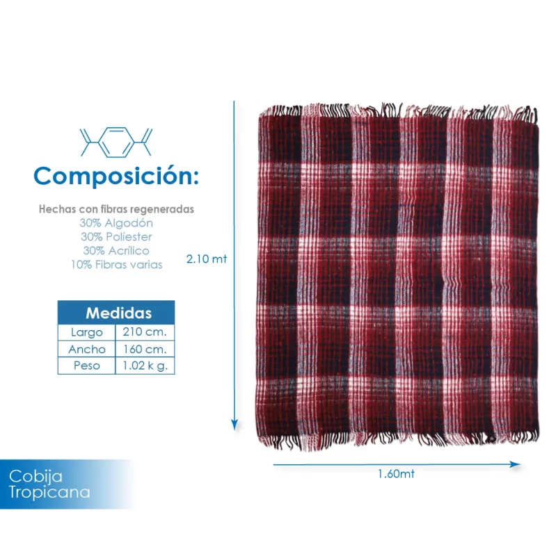 Cobija Tilma Tropicana Económica - 1.00 kg / 160 x 210 cm