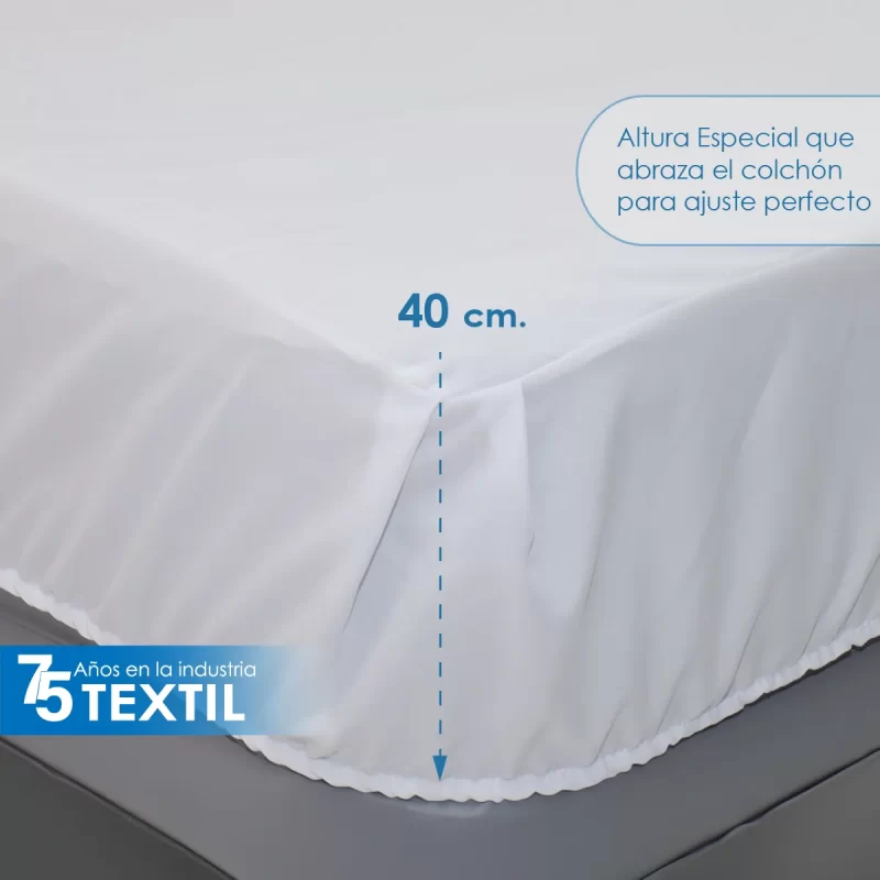 Cubre Colchón Ahulado (Impermeable) Individual Alto