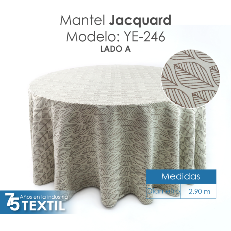 Mantel Redondo Yackard YE-246 HOJITAS BEIGE