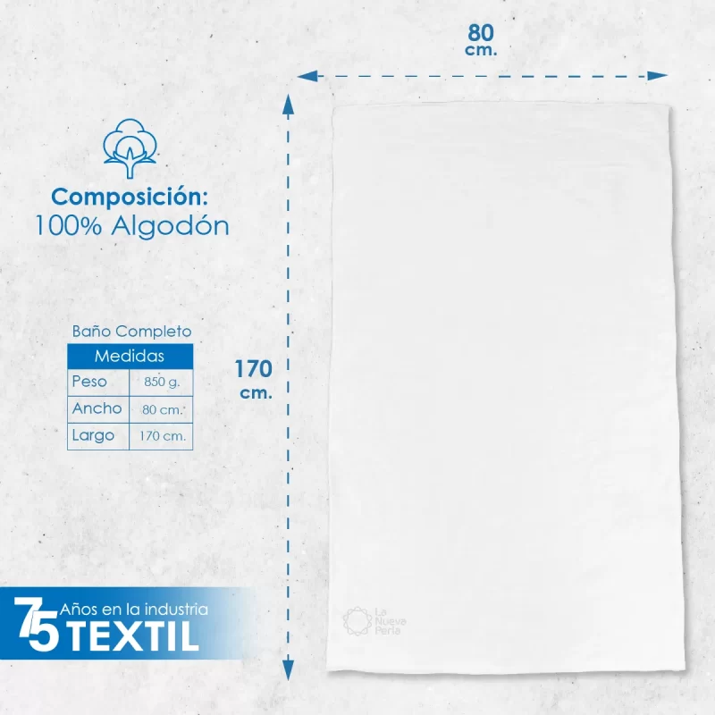 Toalla Real Baño Completo 80 X 170 850 GRMS