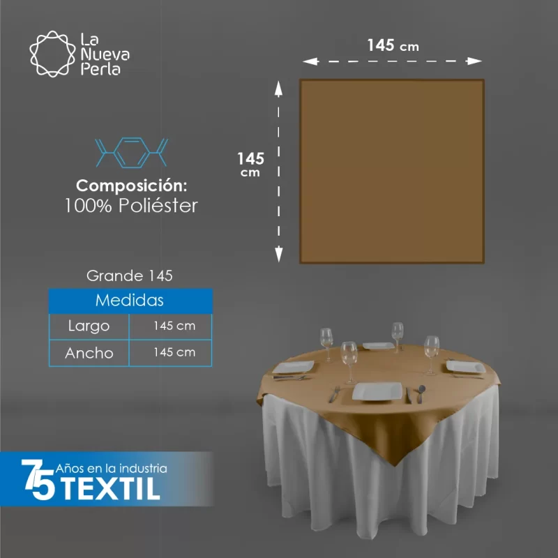 Cubre mantel Tergal Liverpool 145x145 cm Azul Cielo