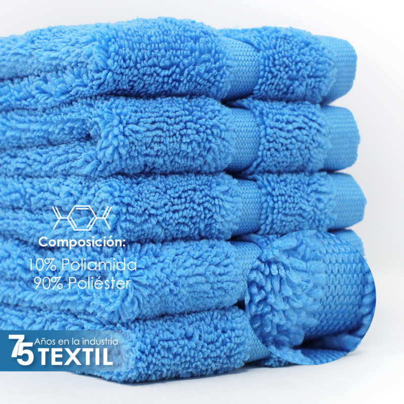 Toalla Facial Microfibra 30X30 Cm Azul Celeste
