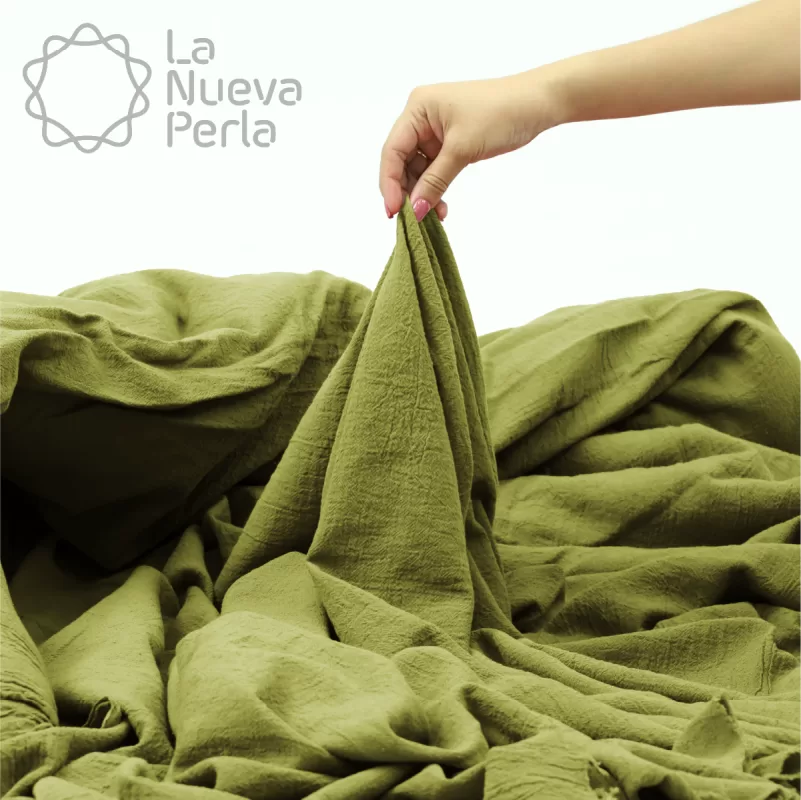 Manta Artesanal 1.90 M ancho Verde Infusión
