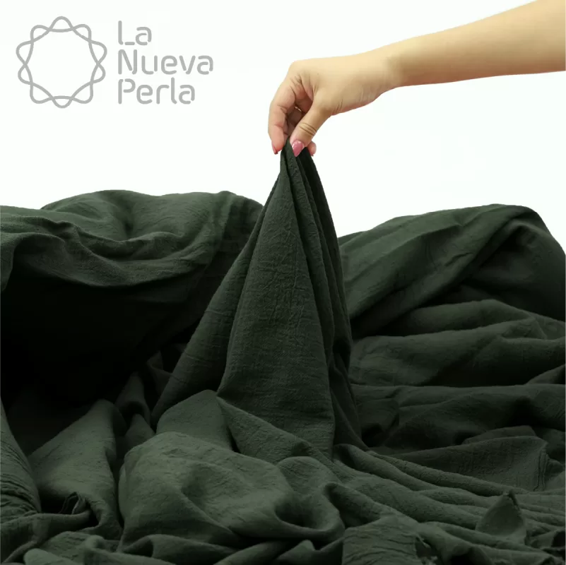 Manta Artesanal 1.90 M ancho Verde Militar