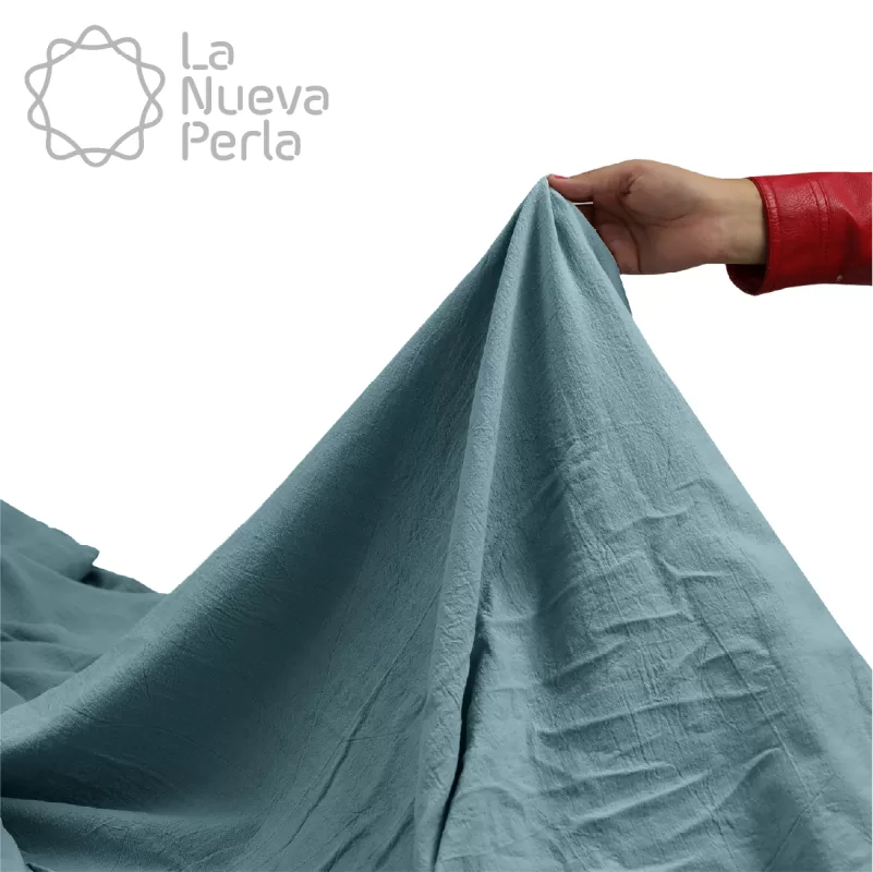 Manta Lino 1.70 M ancho Azul Cemento