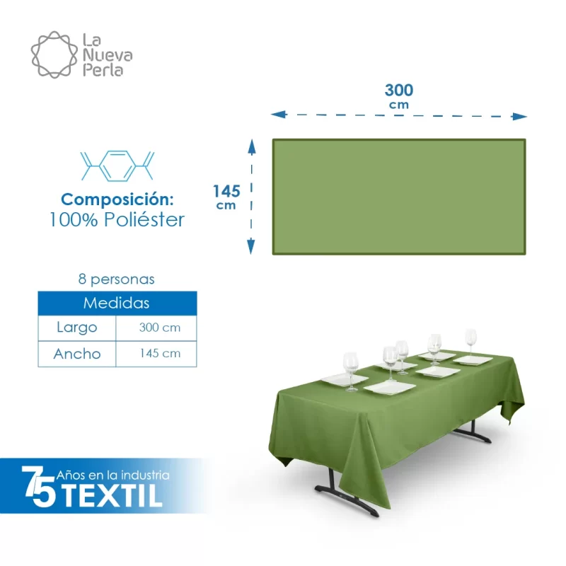 Mantel Tablón Lino Venecia 300X145 cm (para tablón 240x70 cm)