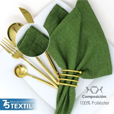 Servilleta Lino Venecia 45x45 cm Verde Aguacate: imagen 3