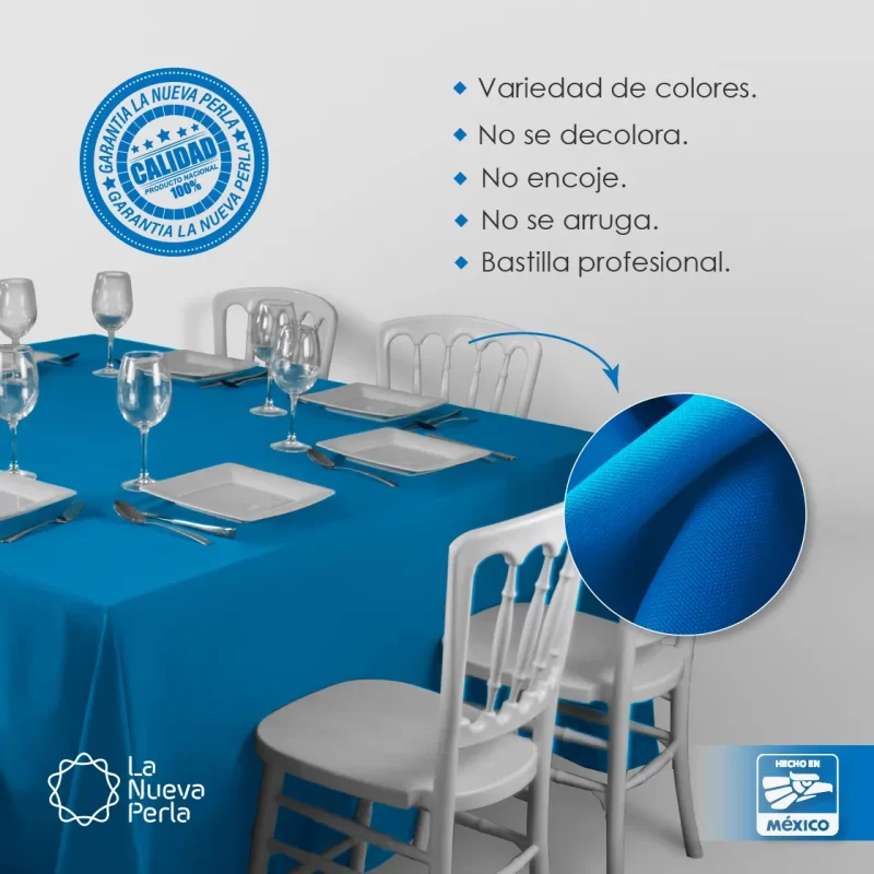 Mantel Imperial Tergal Liverpool 2.90 X 2.90 M Azul Marino