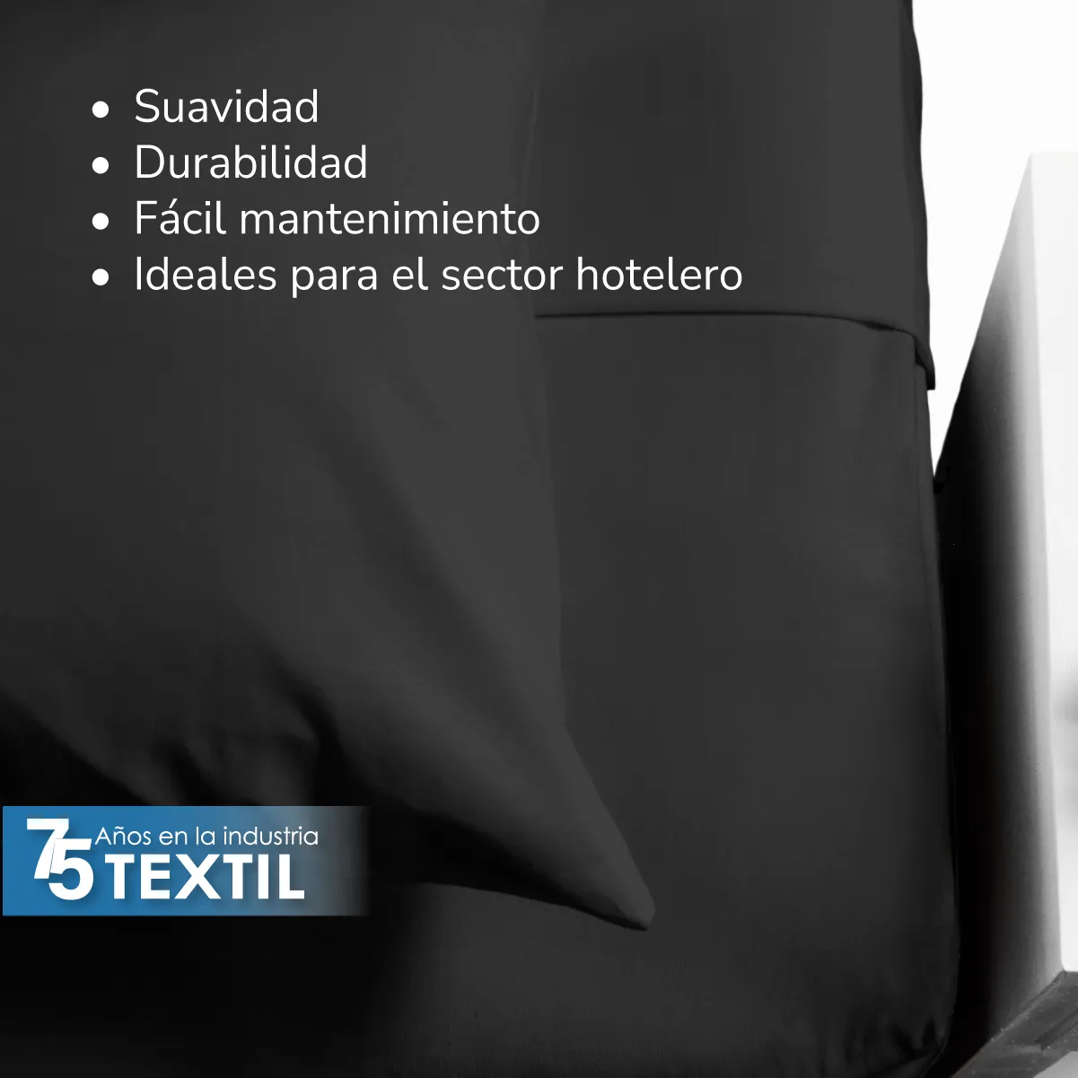 Juego Sábanas Manta Negro Matrimonial Colchón Normal 25 cm: imagen 4