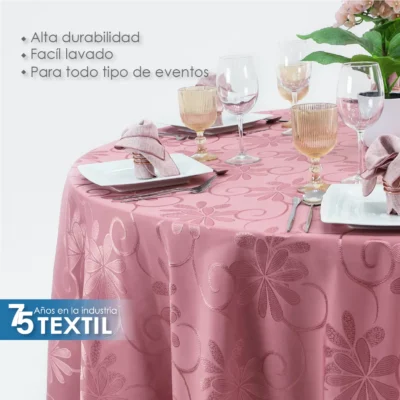 Mantel Yackard Redondo YE-260 PALO DE ROSA: imagen 5