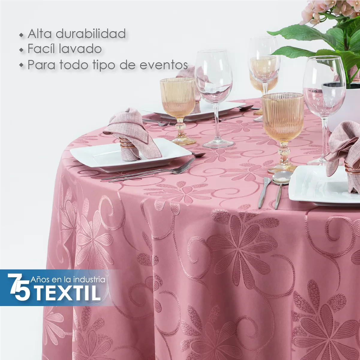 Mantel Yackard Redondo YE-260 PALO DE ROSA: imagen 5
