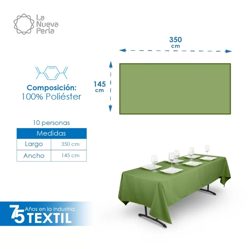 Mantel Tablón Lino Venecia 350X145 cm (para tablón 240x70 cm)
