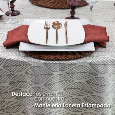 Mantel Redondo Yackard YE-246 HOJITAS BEIGE: imagen 7