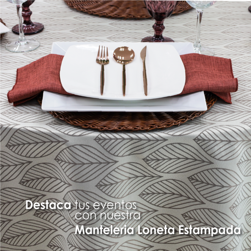 Mantel Redondo Yackard YE-246 HOJITAS BEIGE