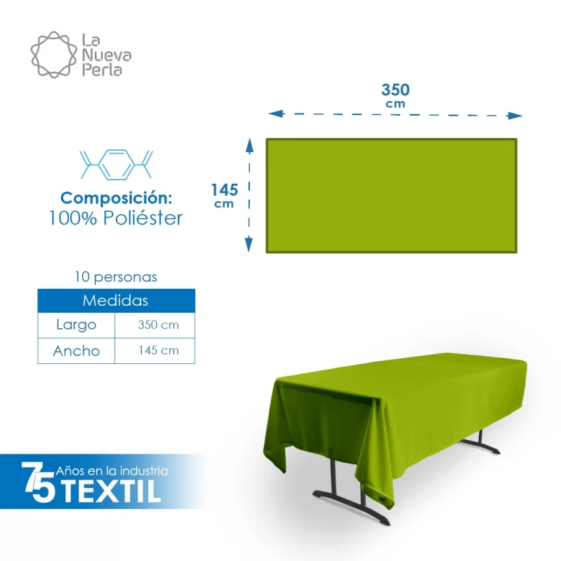 Mantel Tablón Tergal Liverpool 350x145 cm (para tablón 244x75 cm)