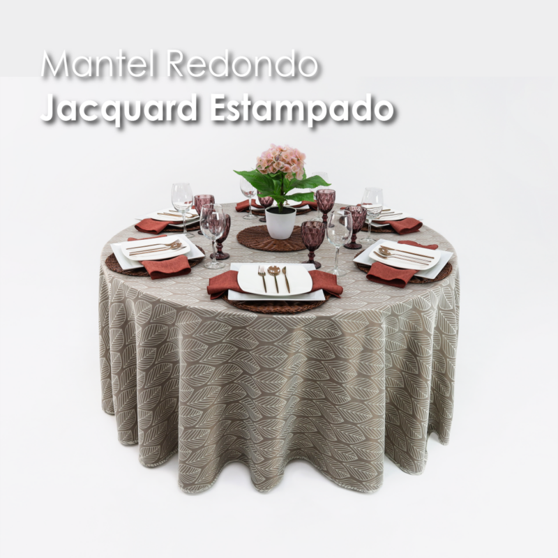 Mantel Redondo Yackard YE-246 HOJITAS BEIGE