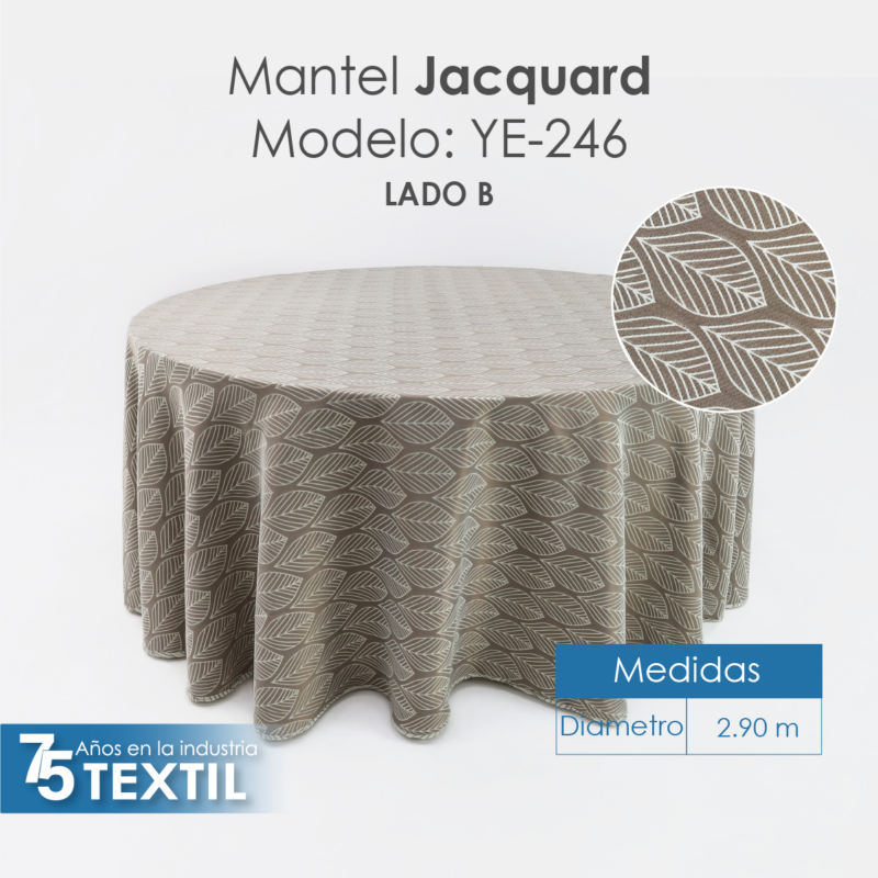 Mantel Redondo Yackard YE-246 HOJITAS BEIGE