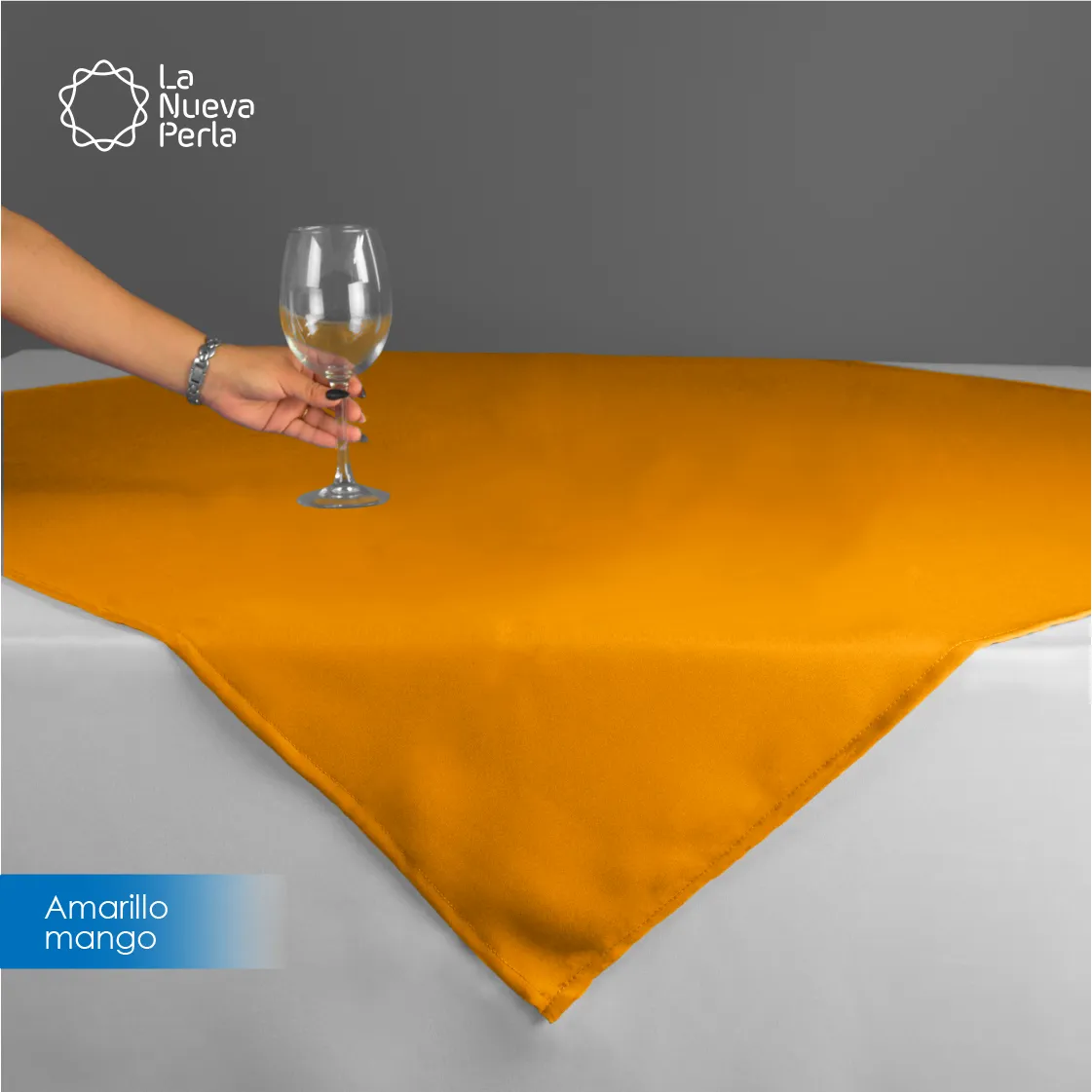 Cubre mantel Tergal Liverpool 145x145 cm Amarillo Mango: imagen 1