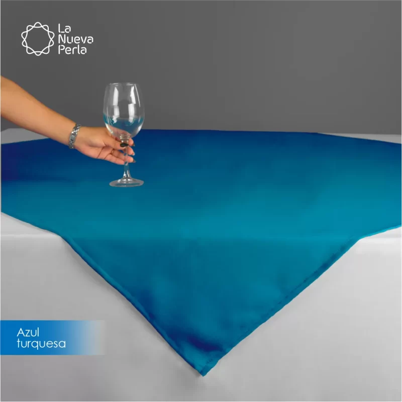 Cubre mantel Tergal Liverpool 145x145 cm Azul Turquesa
