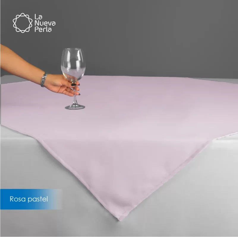 Cubre mantel Tergal Liverpool 145x145 cm Rosa Pastel