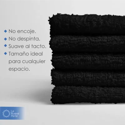 Toalla facial GT Negro 30 x 30 cm: imagen 4