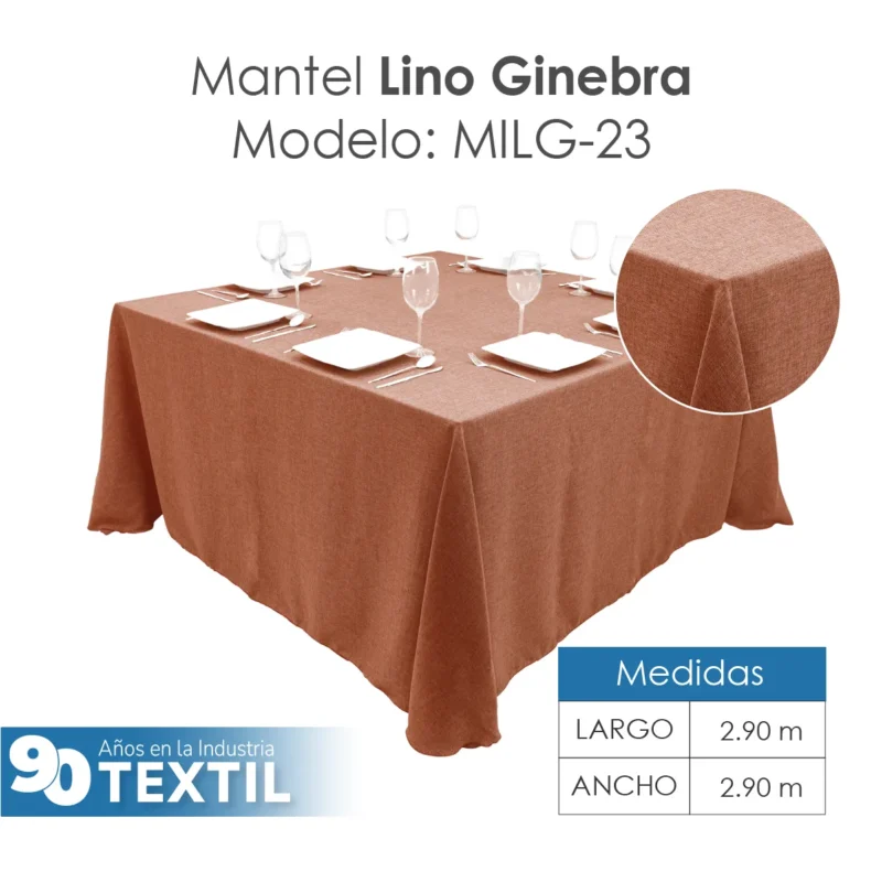 Mantel Imperial Lino Ginebra 2.90 X 2.90 M Tabaco