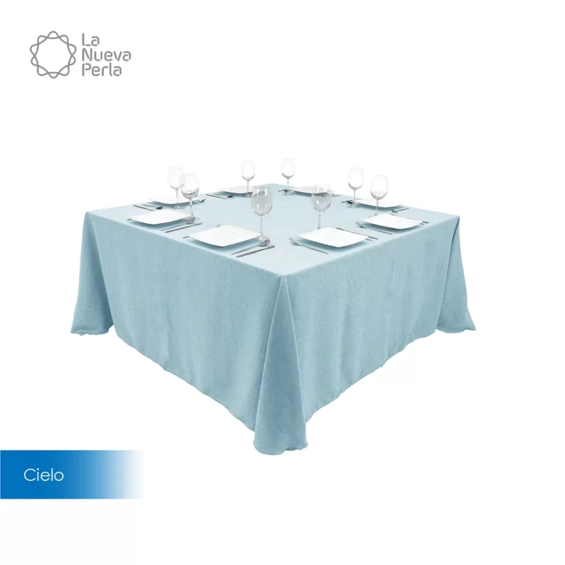 Mantel Imperial Lino Ginebra 2.90 X 2.90 M Azul Cielo