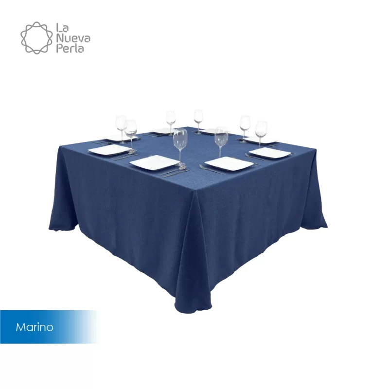 Mantel Imperial Lino Ginebra  2.90 X 2.90 M Azul Marino