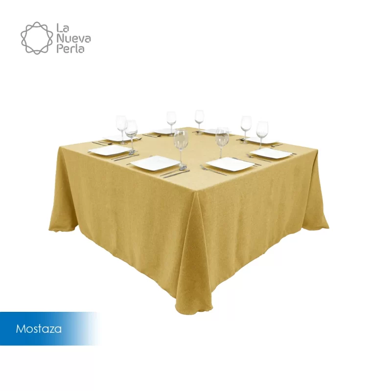 Mantel Imperial Lino Ginebra 2.90 X 2.90 M Mostaza