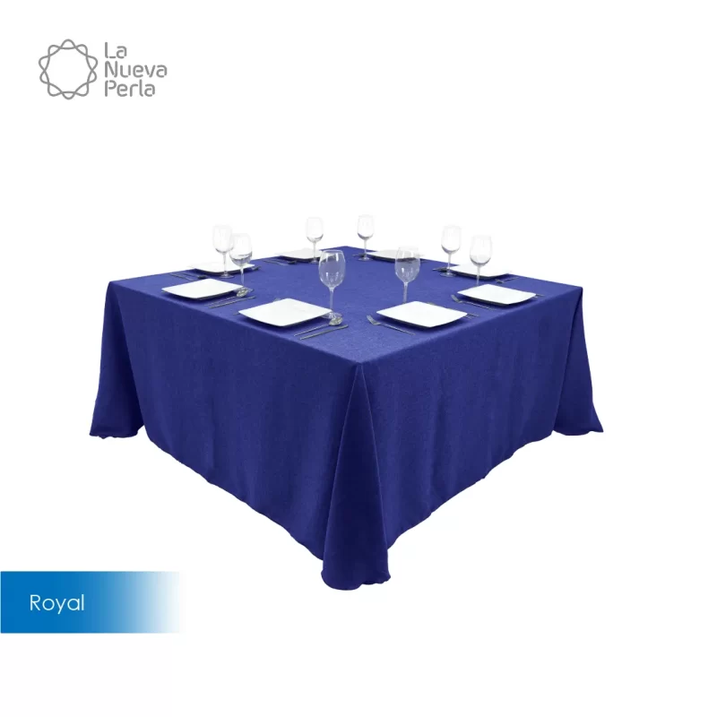 Mantel Imperial Lino Ginebra 2.90 X 2.90 M Azul Rey